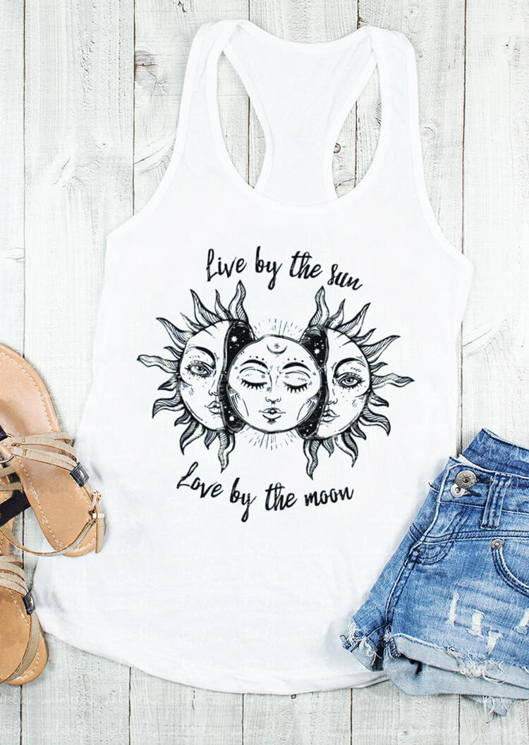

Live By The Sun Love By The Moon Tank - White, 471588
