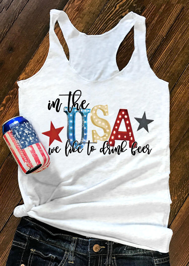 

In The USA We Like To Drink Beer Tank - White, 471562