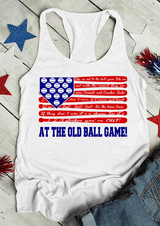 

Take Me Out To The Ball Game Tank - White, 471569