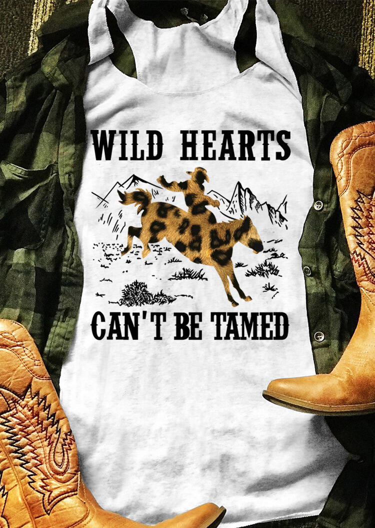 

Tank Tops Leopard Wild Hearts Can't Be Tamed Tank in White. Size