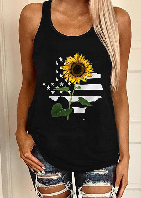 

Sunflower American Flag O-Neck Tank - Black, 471773