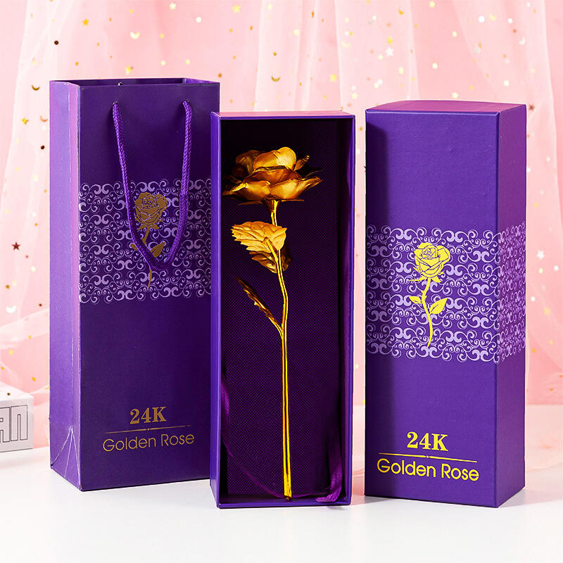 

Home Decor Love 24K Golden Rose Flower with Gift Box in Red. Size