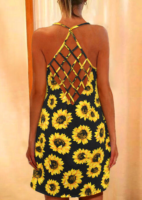 

Sunflower Criss-Cross Mini Dress without Necklace - Black, 471647