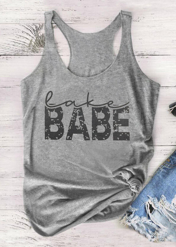 

Tank Tops Lake Babe Racerback Tank in Light Grey. Size