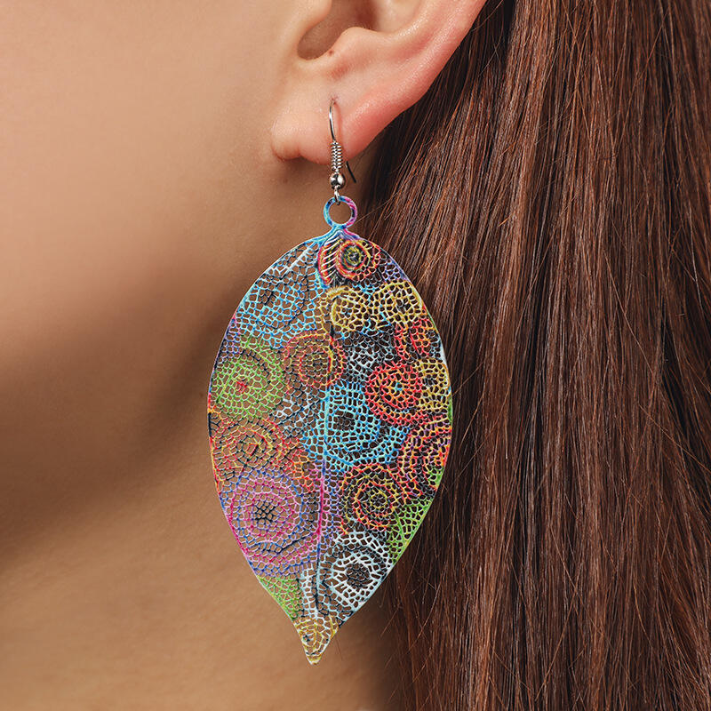 

Earrings Fashion Hollow Out Leaf Earrings. Size, Multicolor
