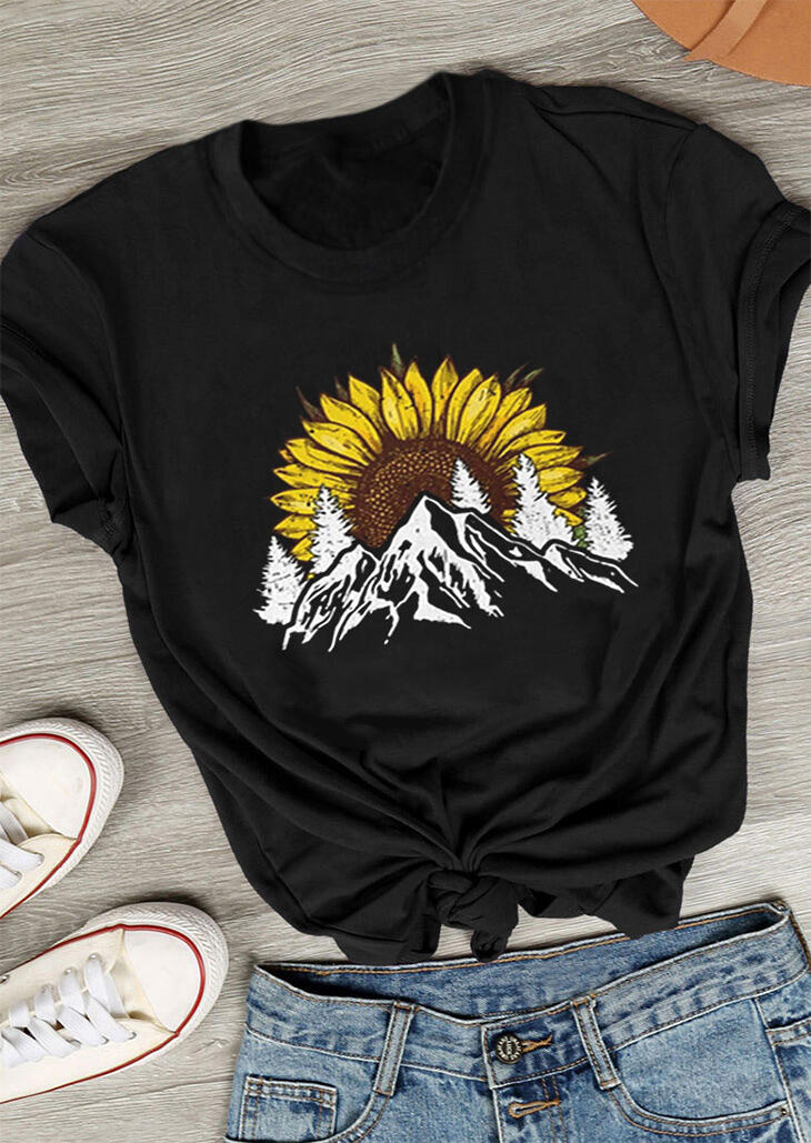 

Sunflower Mountain T-Shirt Tee - Black, 470172