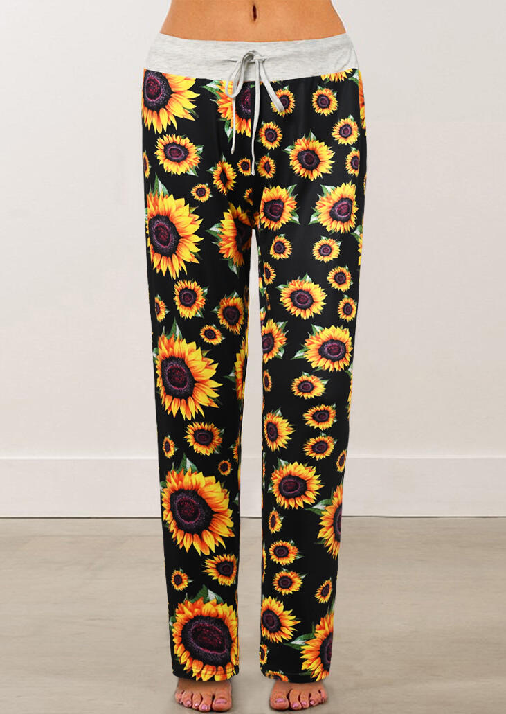 

Pants Sunflower Drawstring Wide Leg Pants in Black. Size