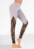 Lace Splicing Yoga Fitness Activewear Leggings