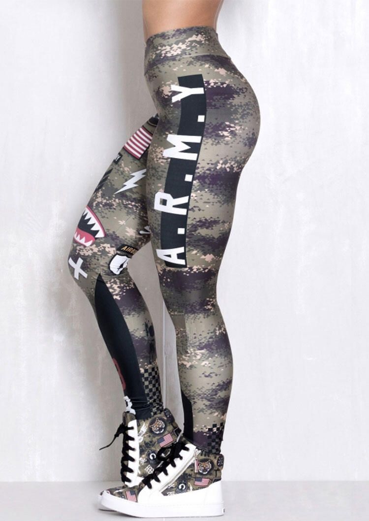 

Activewear Camouflage American Flag Activewear Yoga Sports Leggings. Size