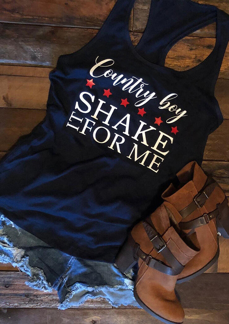 

Tank Tops Country Boy Shake It For Me Star Tank in Navy Blue. Size: ,M,XL