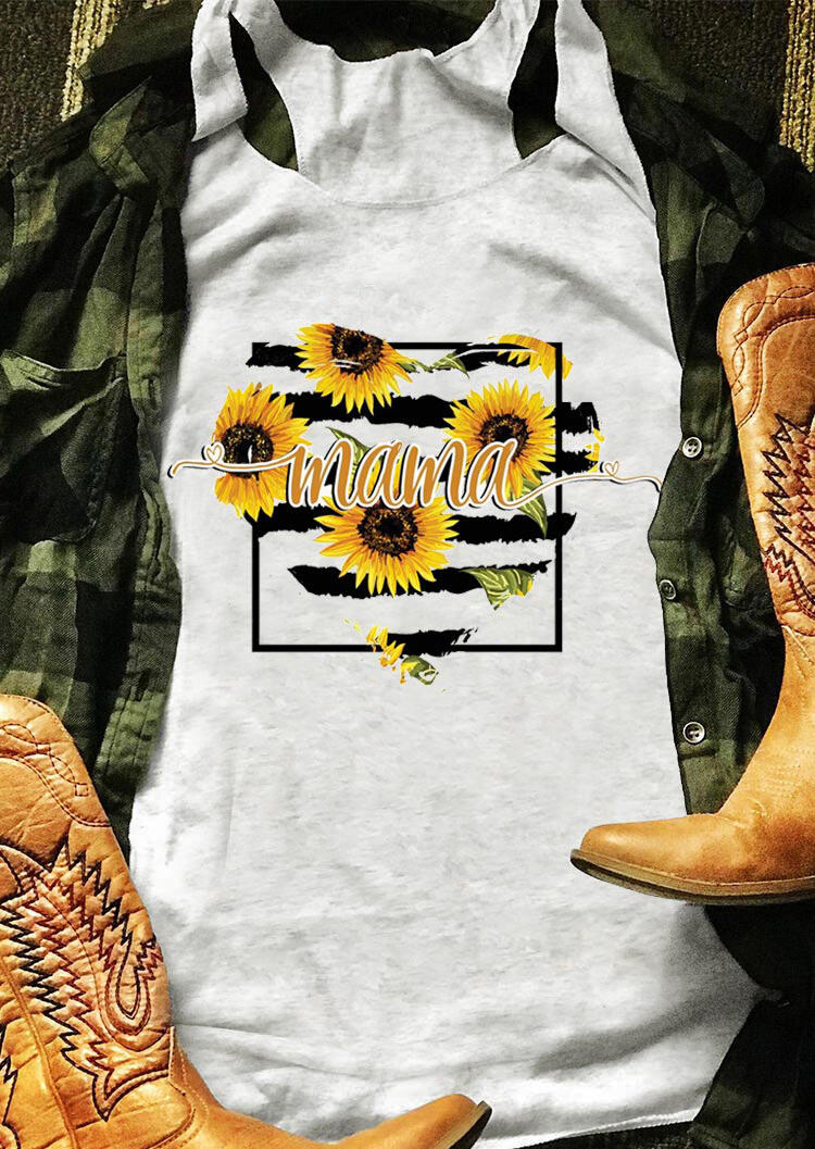 

Tank Tops Sunflower Mama Heart Tank in Gray. Size