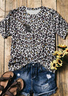 Leopard O-Neck T-Shirt Tee