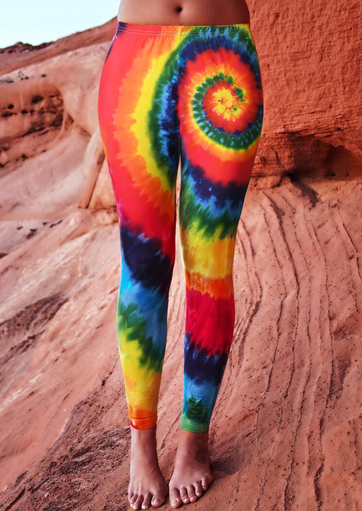 

Activewear Tie Dye Yoga Fitness Activewear Leggings in Multicolor. Size