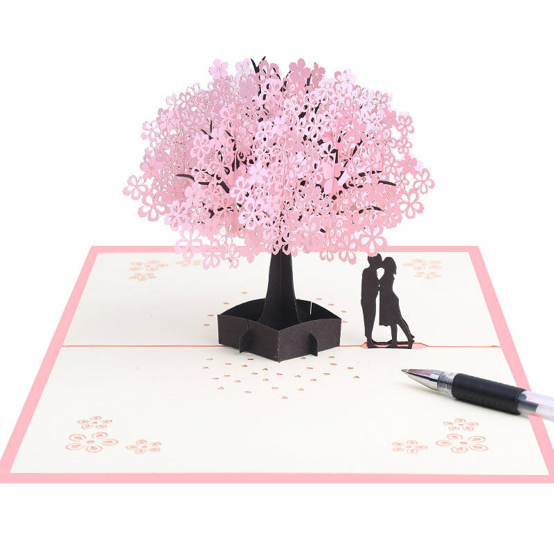 

Cherry Blossom Tree with Couples Pop Up Card, Pink, 472149