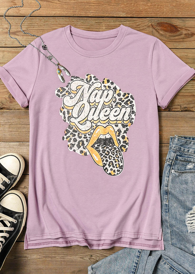

Tees T-shirts Nap Queen Leopard Lips T-Shirt Tee - Pink. Size: S,M,,XL
