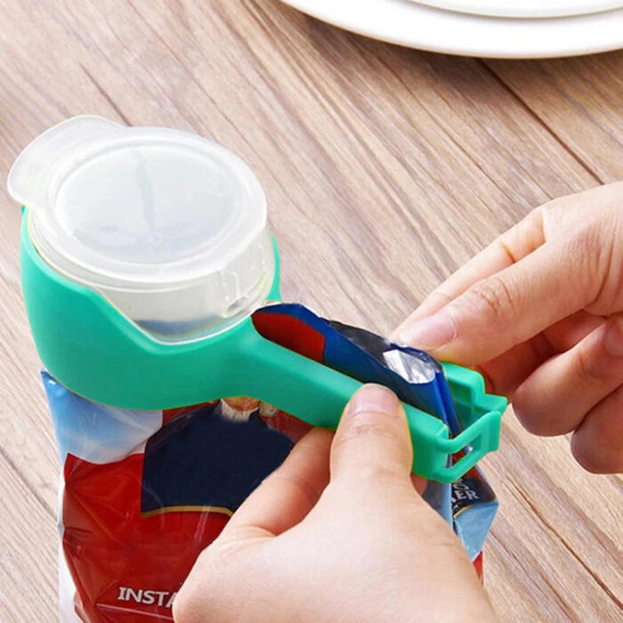

Moisture Pour Food Storage Bag Sealing Clip, Green;white;gray;cyan, 472080