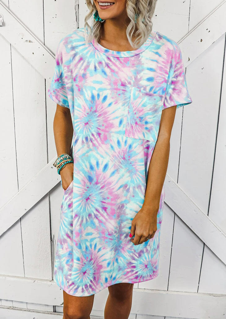 

Mini Dresses Tie Dye Pocket Mini Dress in Multicolor. Size: M