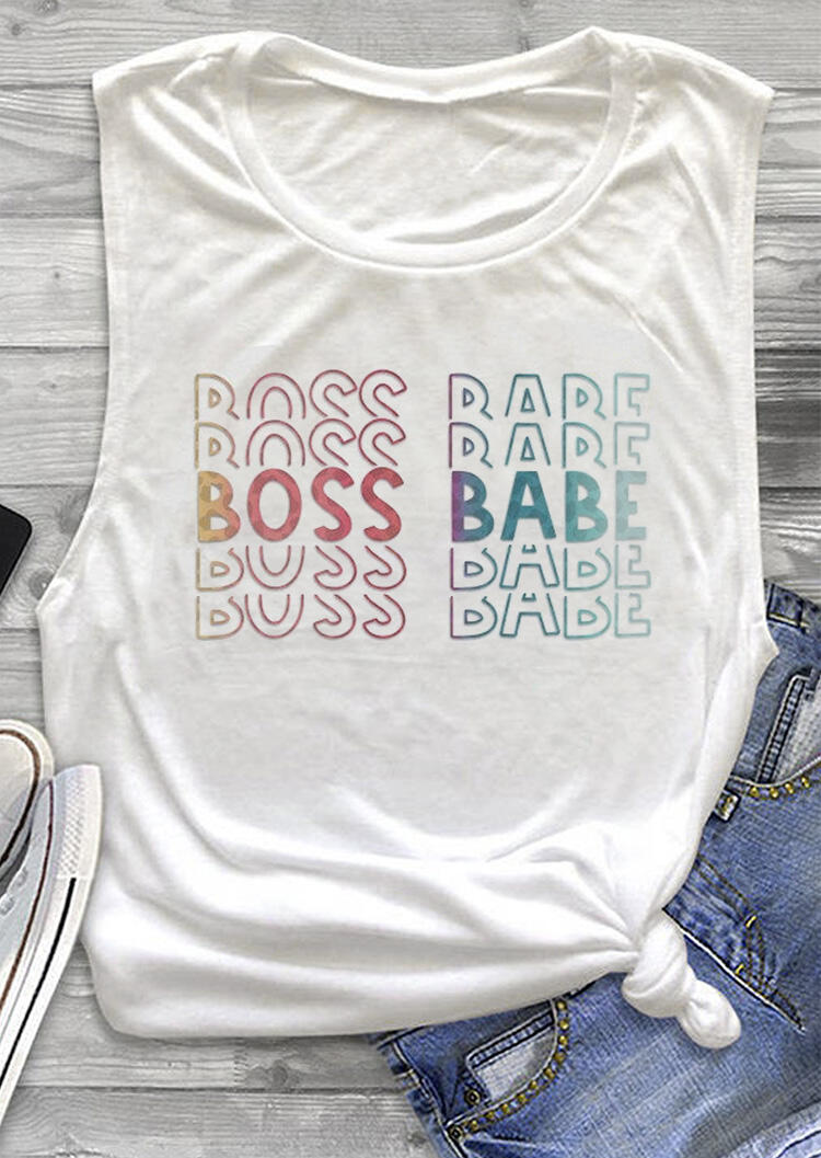 

Boss Babe O-Neck Tank - White, 471933