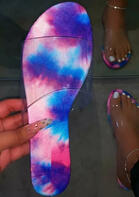 Summer Tie Dye Round Toe Flat Slippers