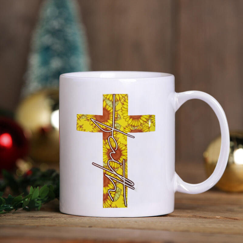 

Sunflower Cross Ceramic Mug Cup, Multicolor;white, 470166