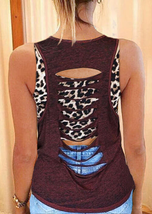 

Hollow Out Tank - Burgundy, 472520