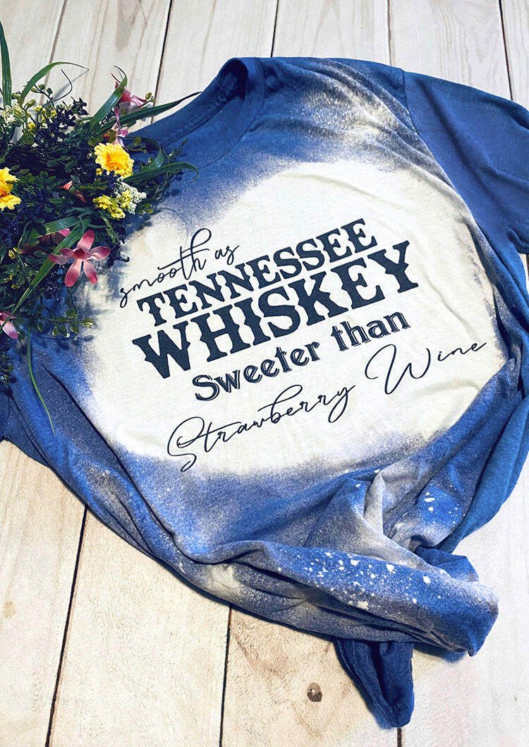 

Smooth As Tennessee Whiskey Sweeter Than Strawberry Wine T-Shirt Tee - Blue, 472876