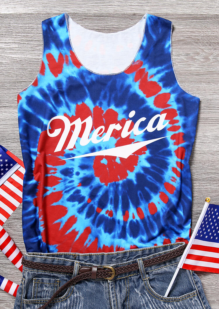 

Merica Tie Dye Tank - Blue, 472903