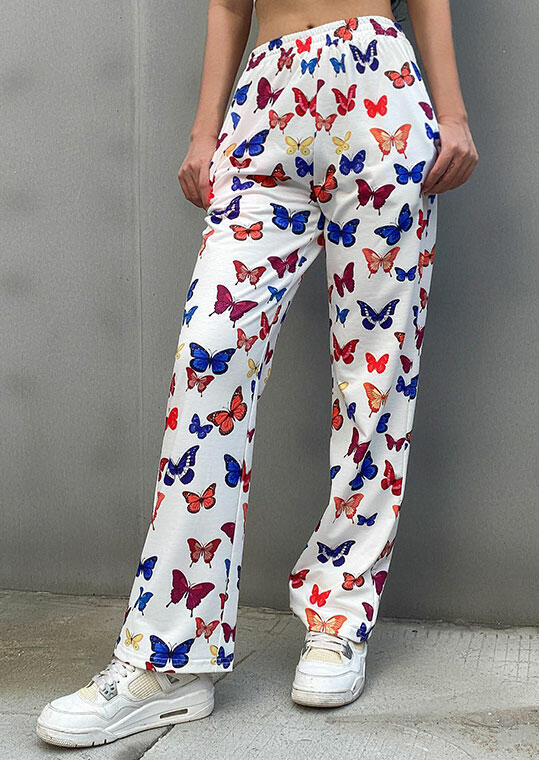 

Activewear Butterfly Pocket Activewear Sports Yoga Pants in White. Size