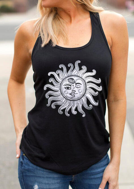 

Tank Tops Vintage Sun And Moon Tank in Black. Size