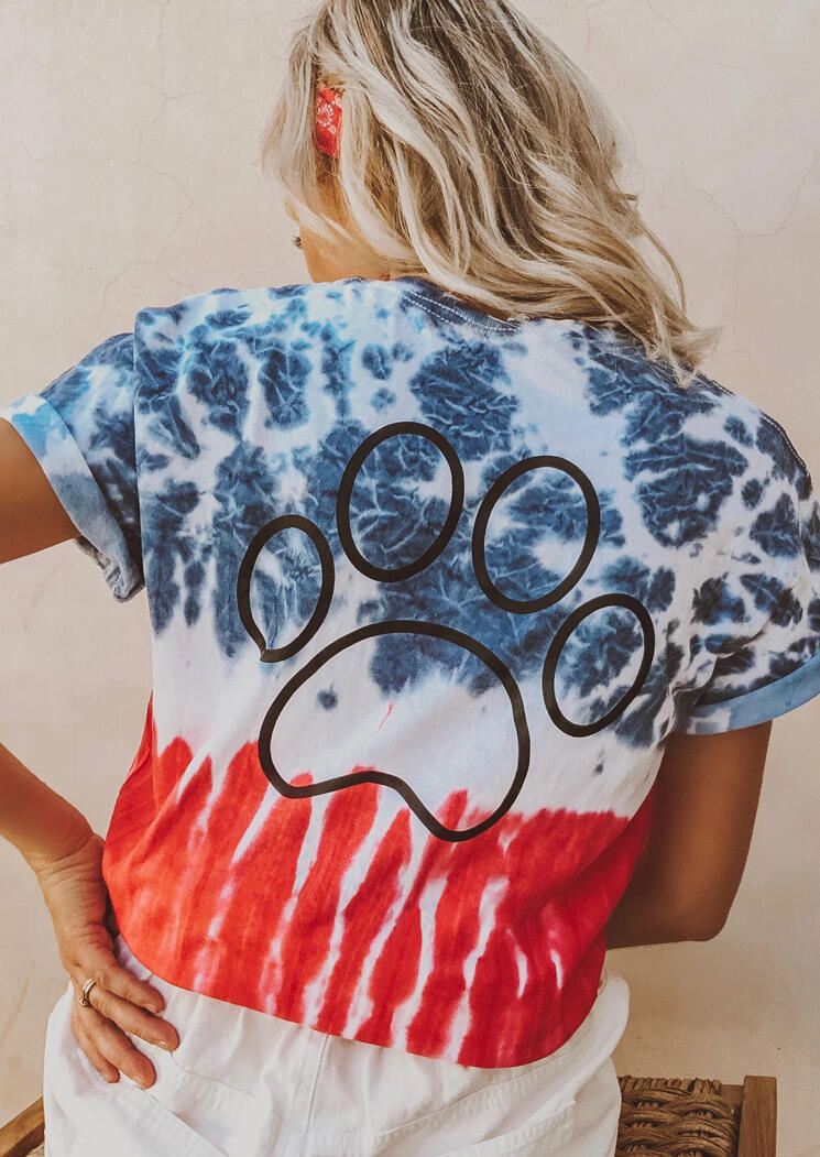 

Presale - Tie Dye Paw T-Shirt Tee - Blue, 473162