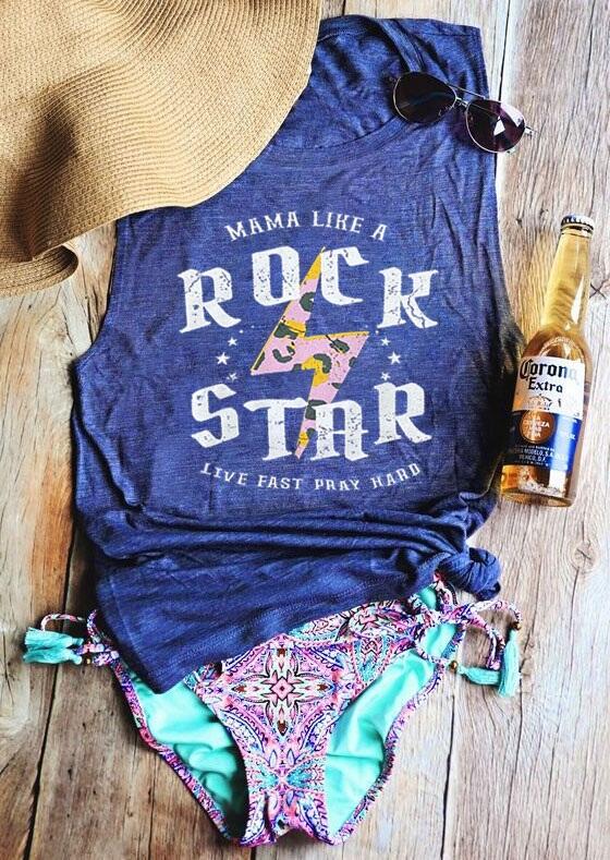 

Mama Like A Rock Star Tank without Necklace - Blue, 471350