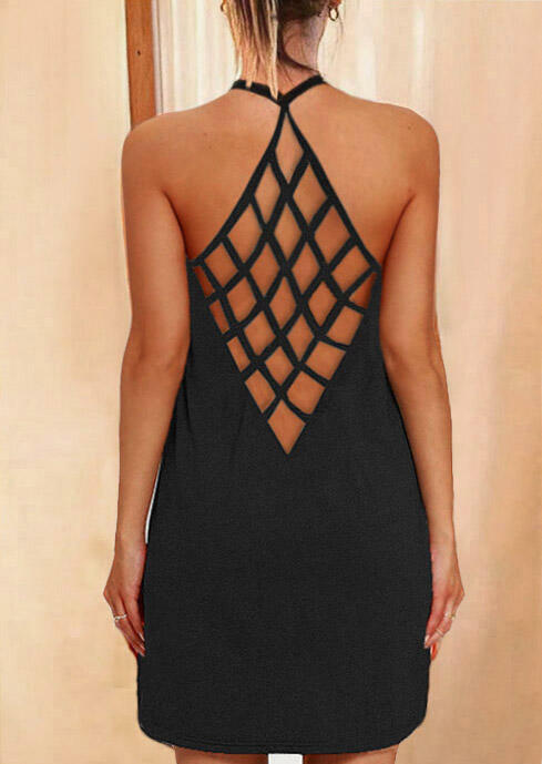 

Mini Dresses Sunflower Criss-Cross Mini Dress without Necklace in Black. Size: ,XL