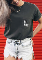 Be Nice Pocket T-Shirt Tee without Necklace - Dark Grey