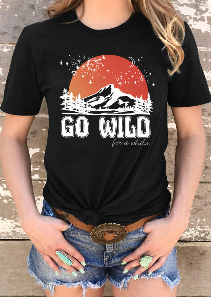 

Tees T-shirts Go Wild T-Shirt Tee in Black. Size: M,,XL
