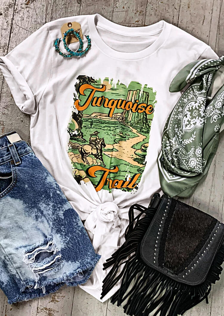 

Turquoise Trail T-Shirt Tee - White, 473269
