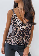 Leopard V-Neck Camisole without Necklace