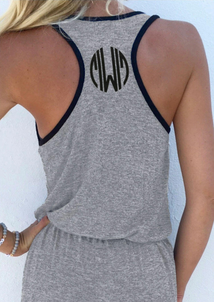 

Jumpsuits & Rompers Drawstring Pocket Sleeveless Jumpsuit in Gray. Size