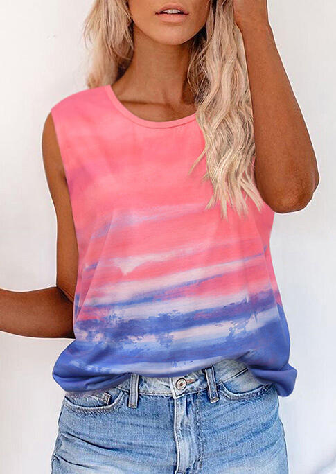 

Tie Dye Gradient Tank without Necklace, Multicolor, 473359