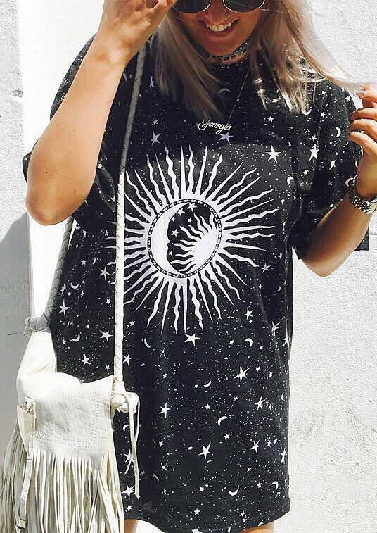 

Mini Dresses Sun Moon Star Mini Dress without Necklace in Black. Size