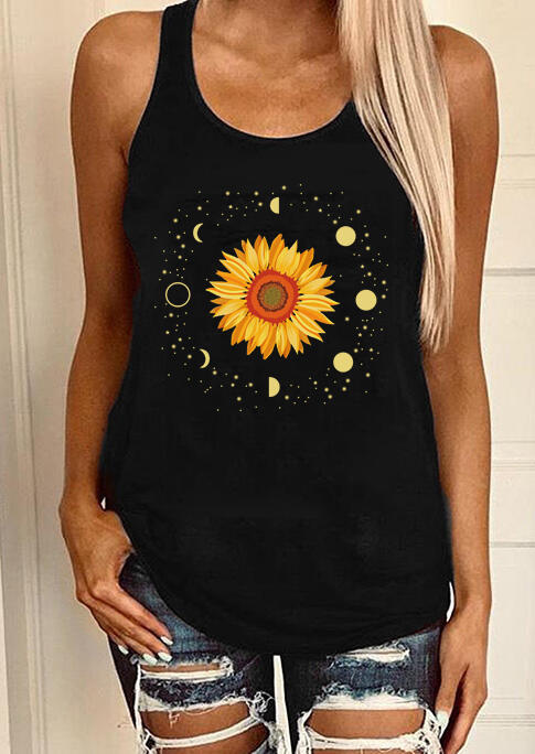

Tank Tops Sunflower Moon O-Neck Tank in Black. Size