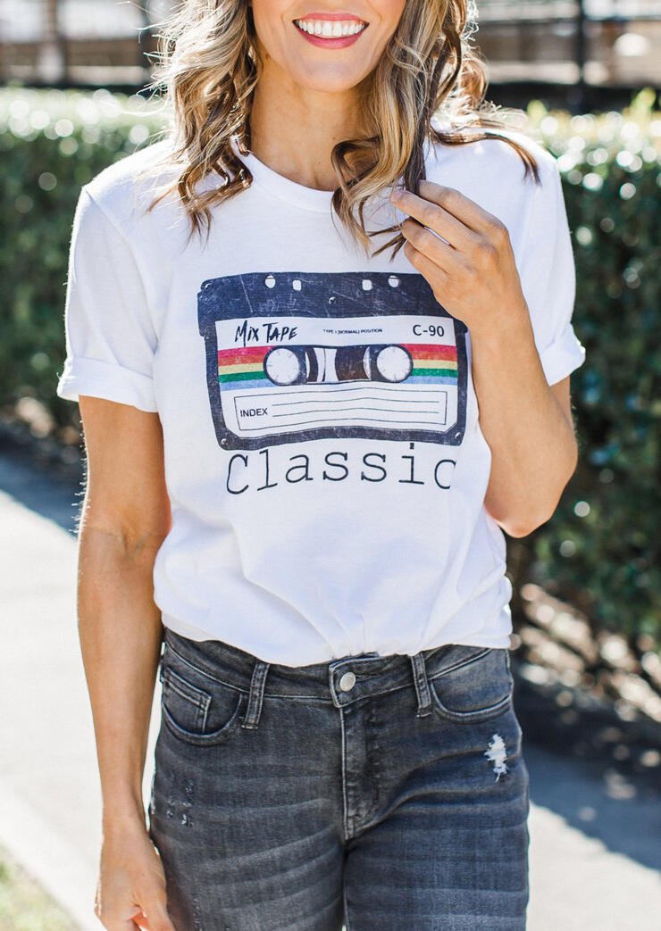 

Mix Tape C-90 Classic T-Shirt Tee - White, 473572