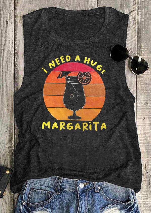 

I Need A Huge Margarita Tank - Dark Grey, 473619