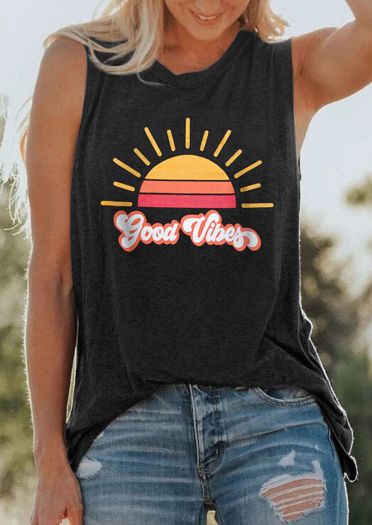 

Good Vibes O-Neck Tank - Dark Grey, 470358