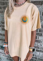 Sun And Moon Mini Dress without Necklace - Apricot