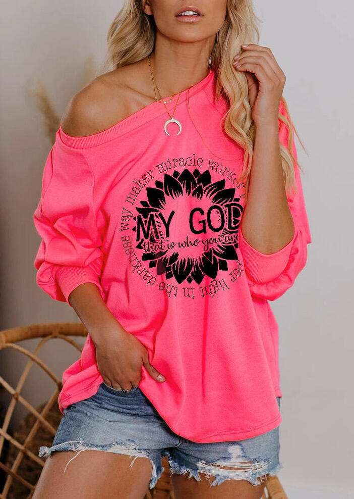 

My God O-Neck Blouse without Necklace - Pink, 473398