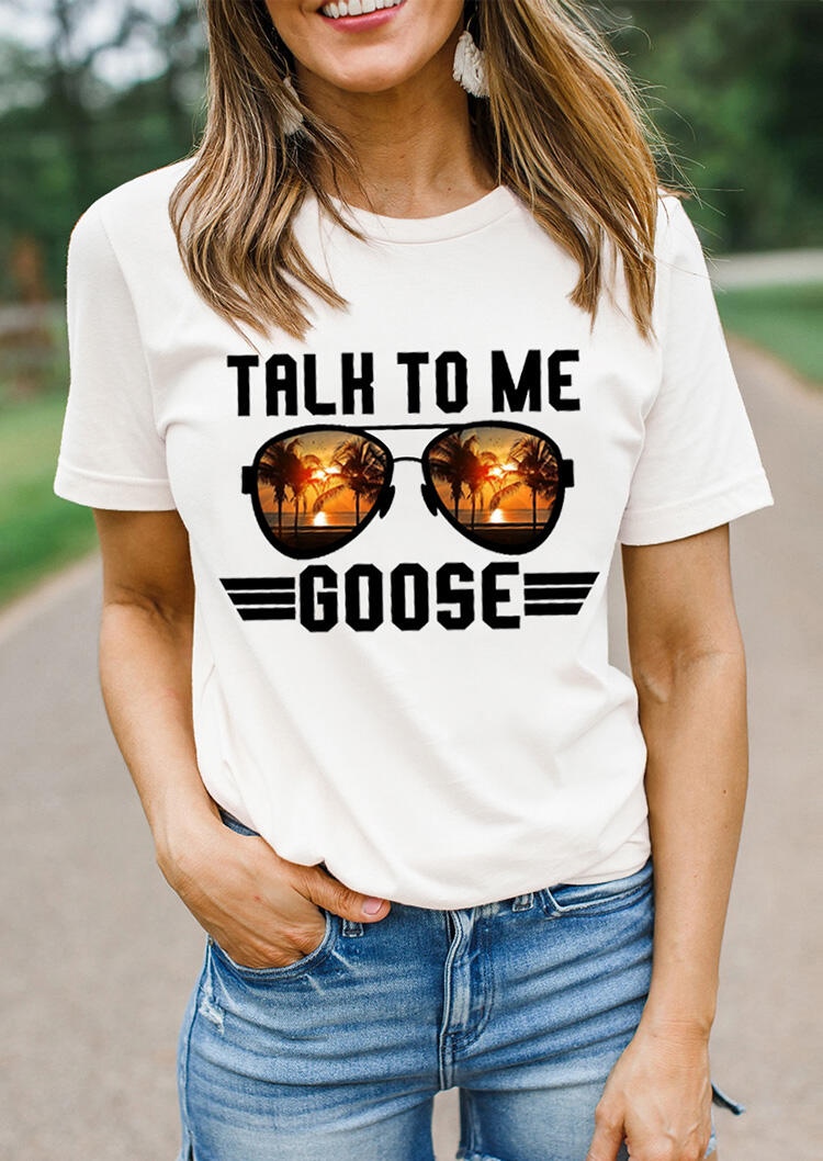 

Tees T-shirts Talk To Me Goose T-Shirt Tee in White. Size