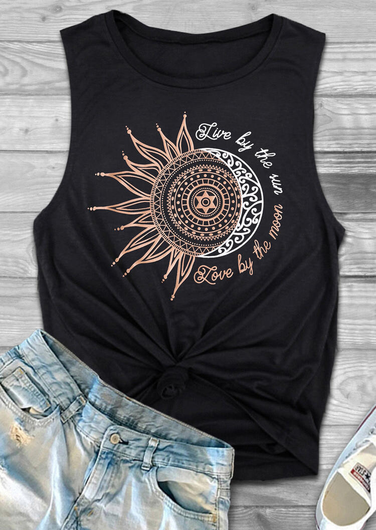 

Live By The Sun Love By The Moon Tank - Black, 473363