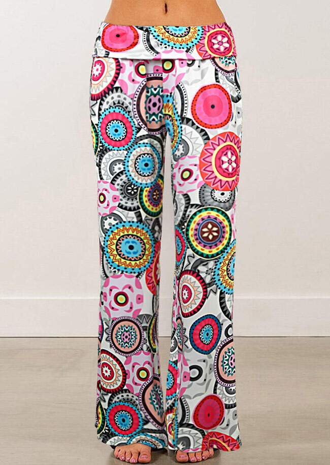 Mandala Wide Leg Pants, Multicolor, 467797
