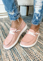 Lace Up Round Toe Flat Sneakers