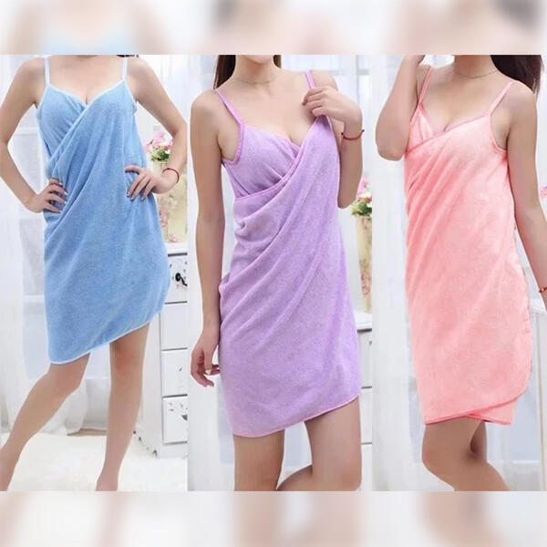 

Women Soft Wearable Bath Towel Skirt, Lightblue;lightpink;lightpurple, 474222